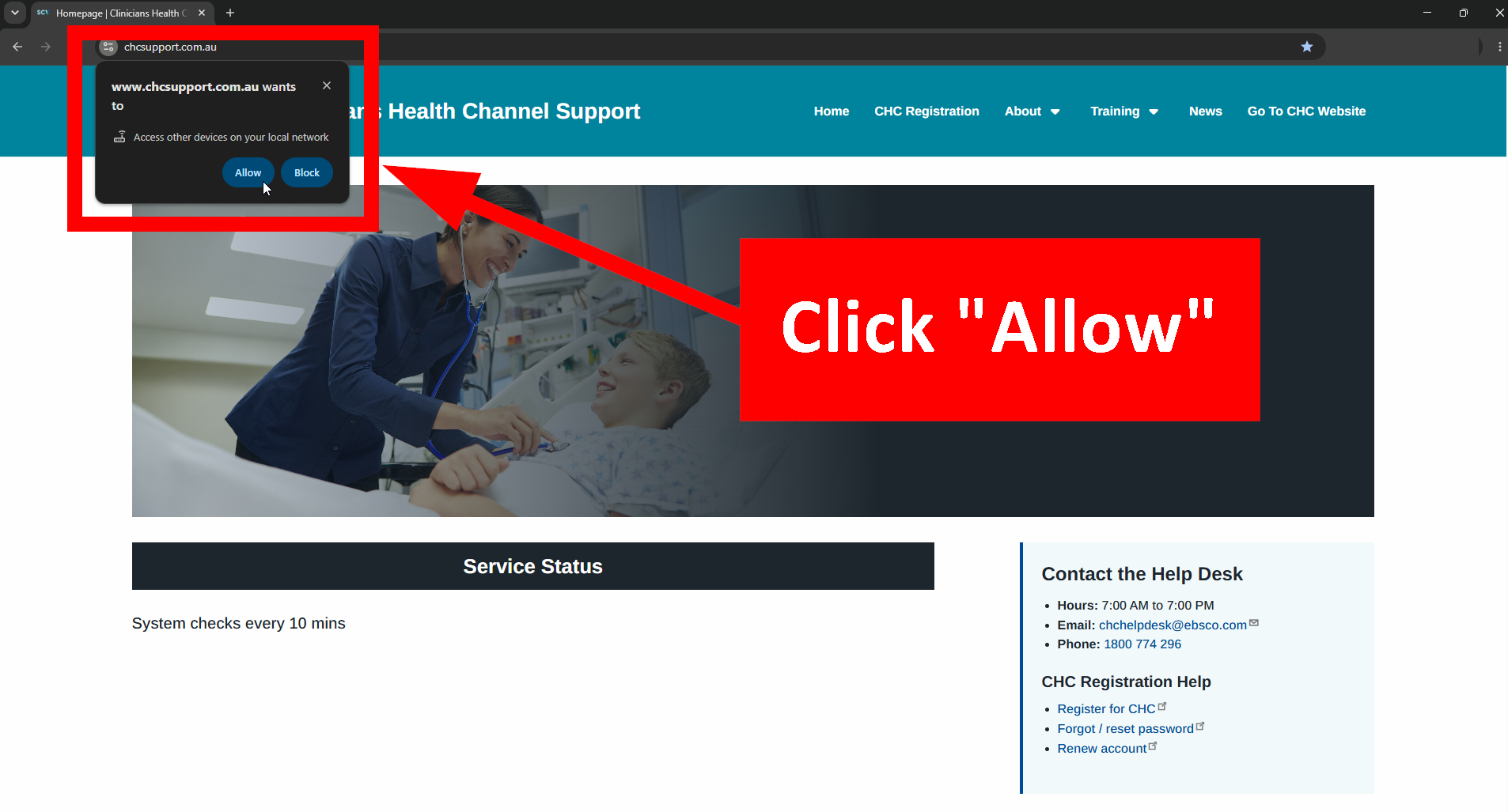 Click "Allow"