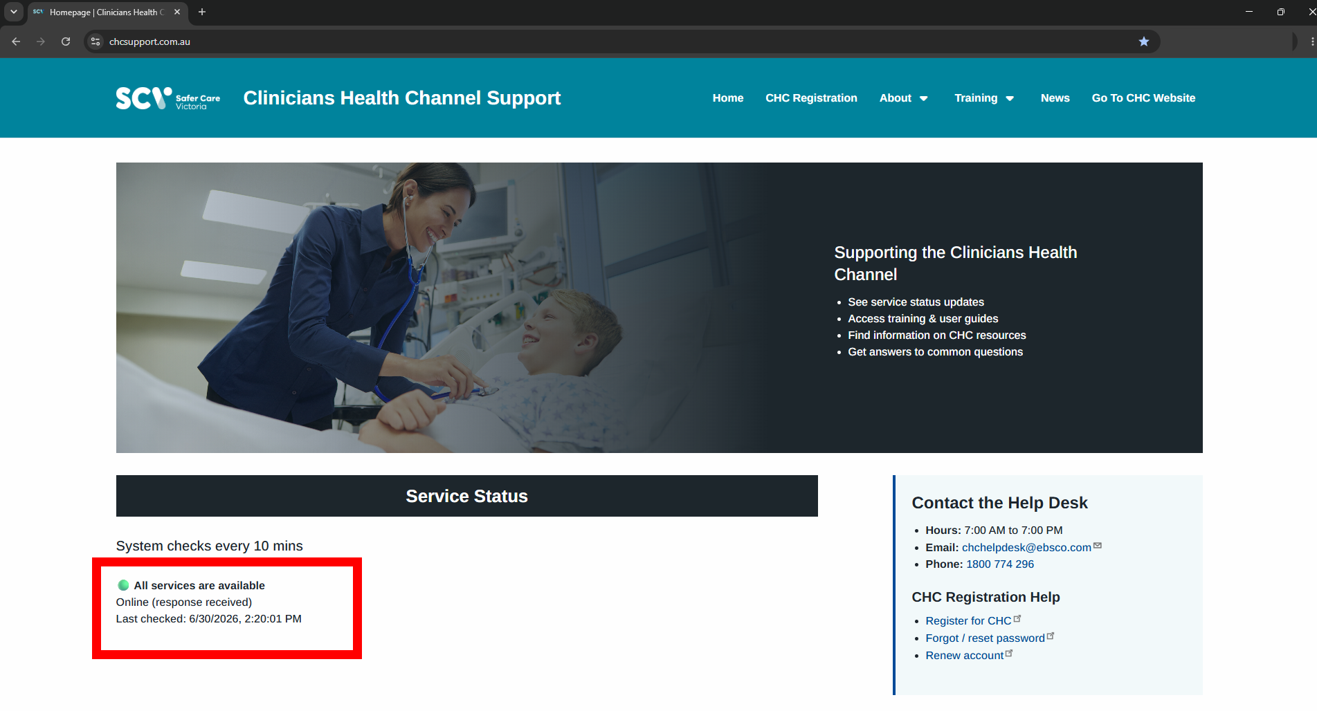 Click "Allow" to enable the automatic service status to function
